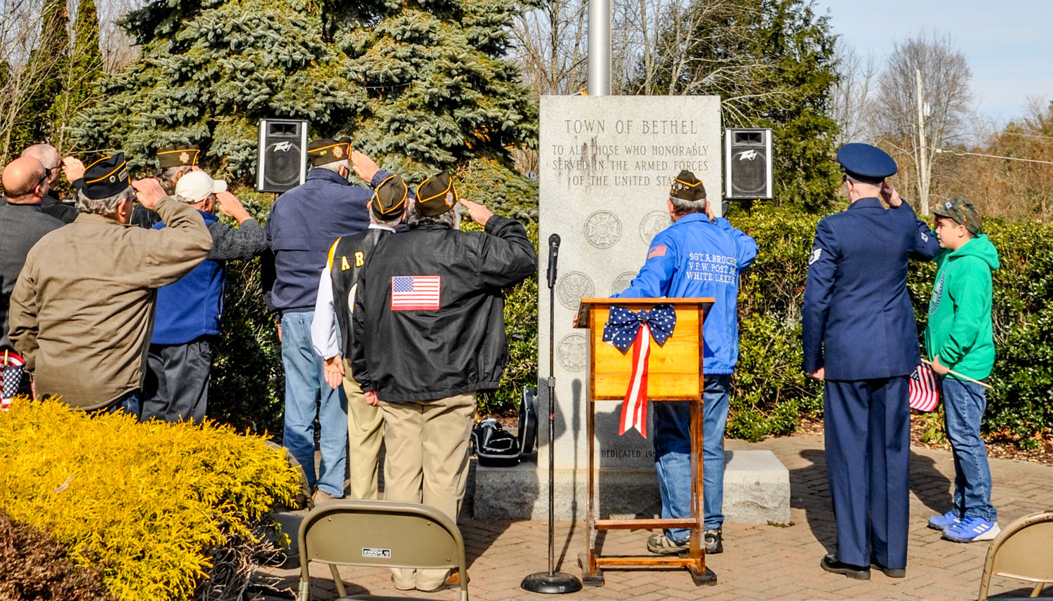 A sizeable crowd gathered at Veterans Park in Kauneonga Lake Thursday, November 11 to salute veterans and their loved ones.
